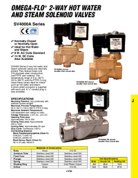 Thumbnail of document Data Sheet - SV4002A 2-Way, NO, NC, Pilot Operated, Hot Water/Steam Solenoid Valves